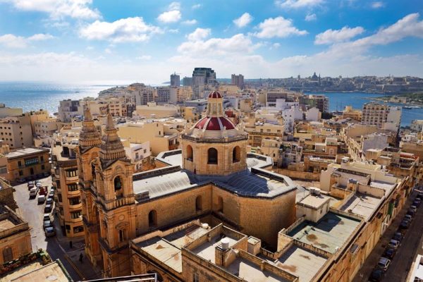 The view on Sliema and Valleta, Malta
