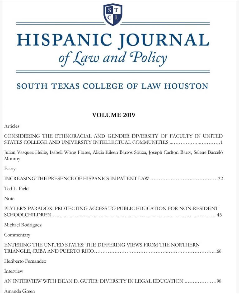 South Texas College of Law Houston Hispanic Journal of Law and Policy