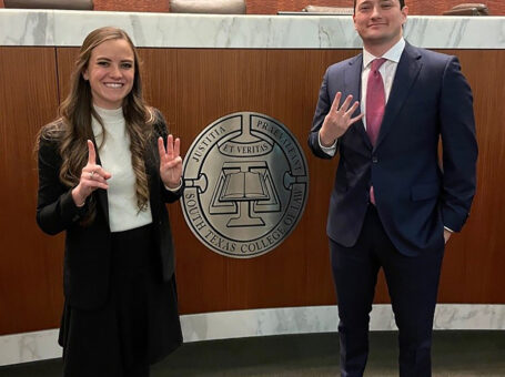 South Texas College of Law Houston students Kylie Terry and Javier Gonzalez