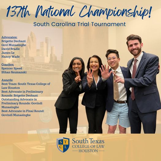 STCL Houston Students Win Two National Advocacy Championships, Increase School’s Total to 138