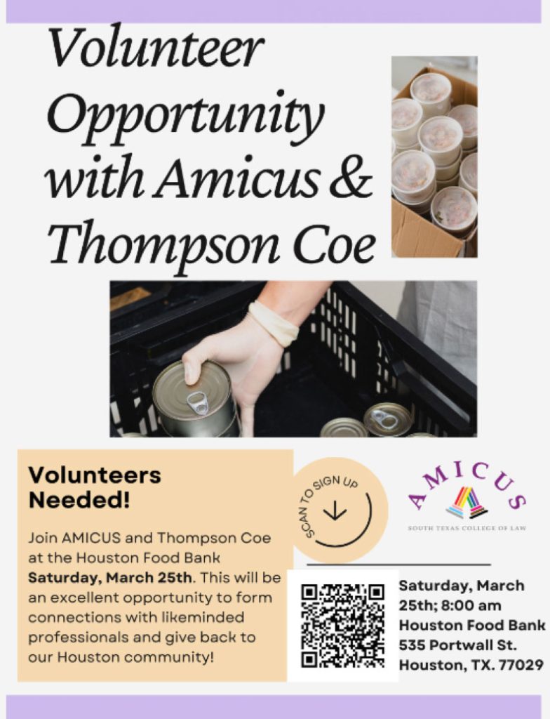 AMICUS volunteer opportunity with Thompson Coe