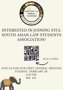 South Asian Law Students Association General Meeting
