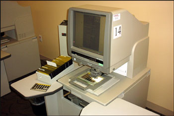 microforms area on the Library’s first floor
