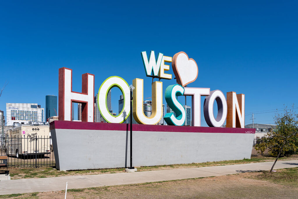 We Love Houston sign