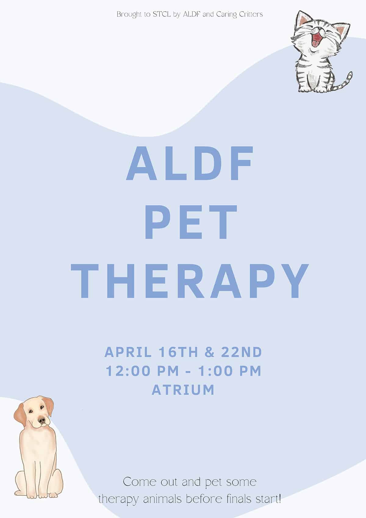 Pet Therapy Days hosted by STCL Houston's Animal Legal Defense Fund